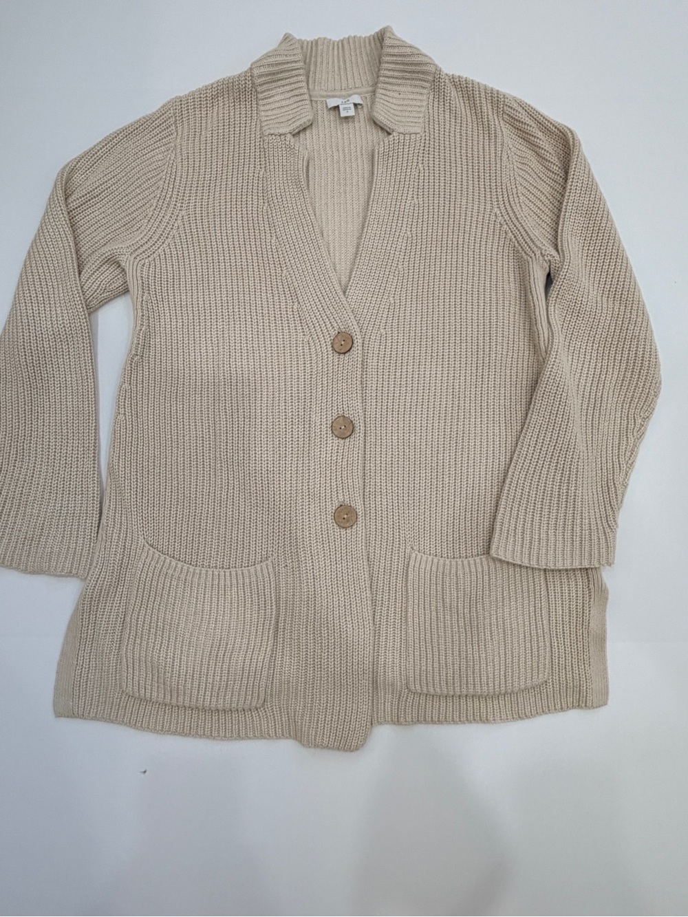 J Jill Cream Knit Button-Front Cardigan Jacket, cozy!